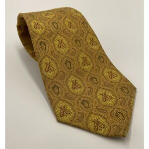 Etro Men's Wool‎ Silk Patterned Necktie Gold